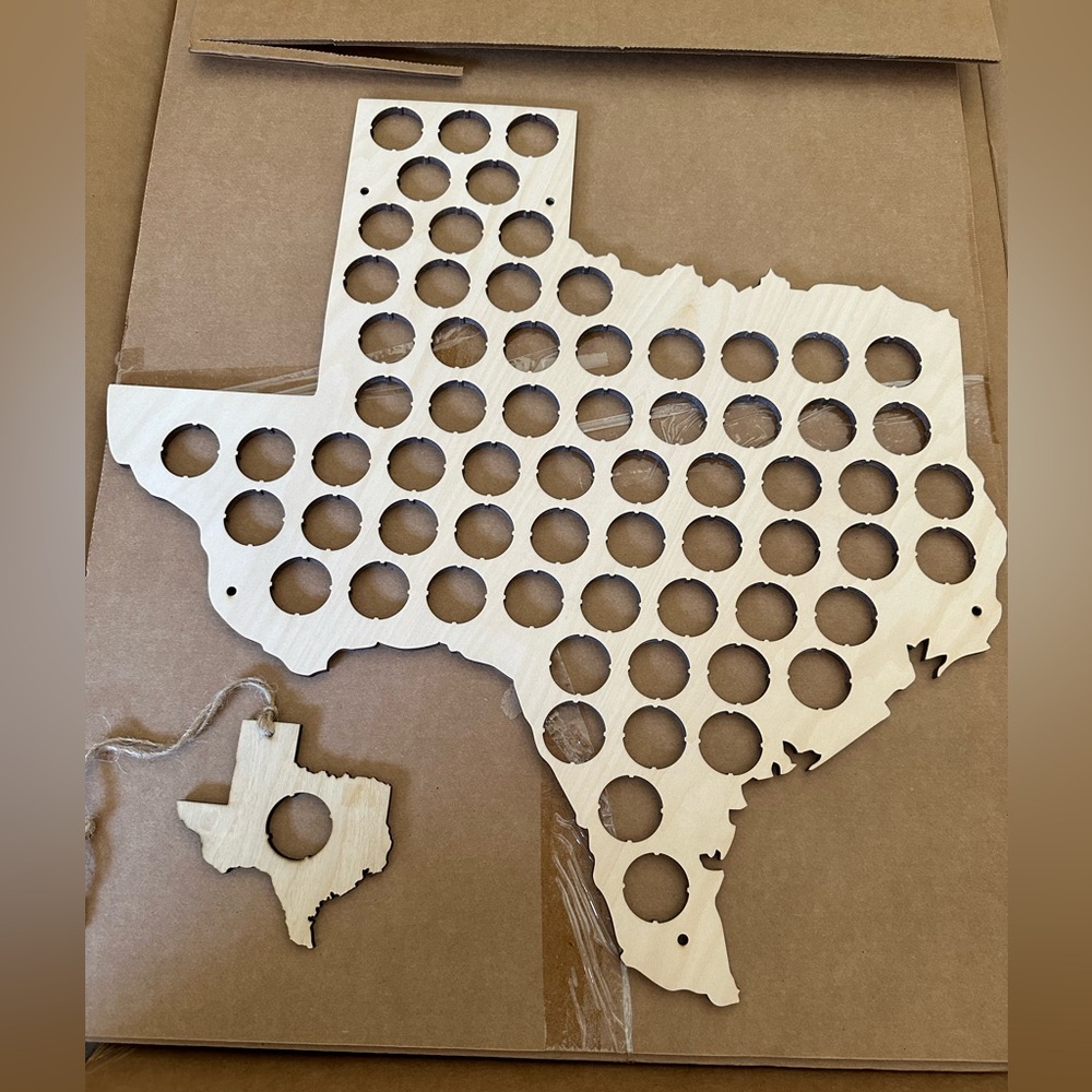 Texas Beer Cap Map w/matching Ornament NWT